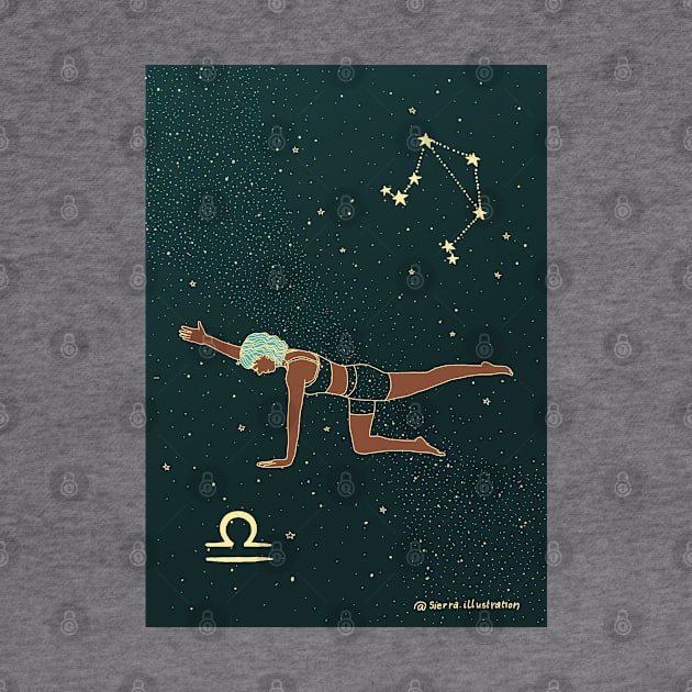 Libra Zodiac Yoga Girl by Sierraillustration